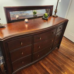 Wood Dresser And Chest Set
