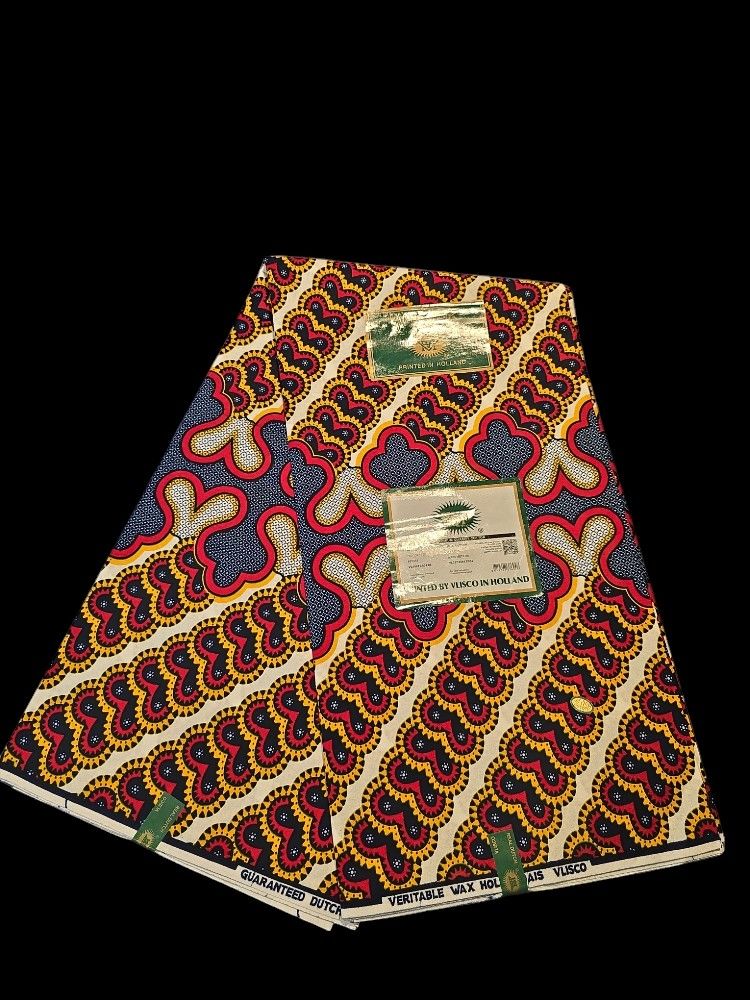 100% COTTON REAL DUTCH WAX BLOCK PRINTS ( African Wax Print ) 6YARDS BY VLISCO HOLLANDAIS