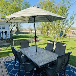 Patio Set - Patio Furniture - Outdoors Set - Dining Table - Chairs - 9 Piece