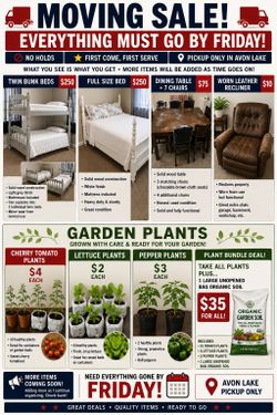Moving sale