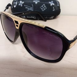 Gold Black Luxurious Sunglasses 