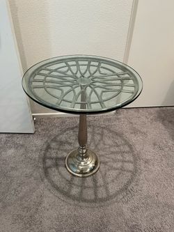 New glass side table