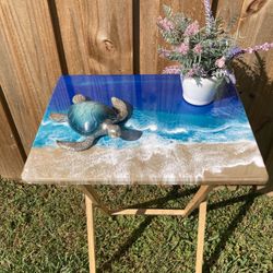 Resin Ocean Tv Tray Table 