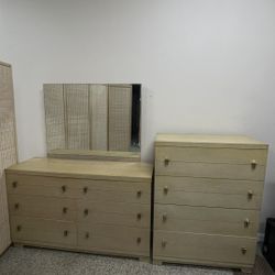 MCM Chest Dresser & Mirror 3 Pc Set 🚚 extra All Drawers Open Easy