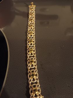 18kt SS Peridot Diamond Bracelet 