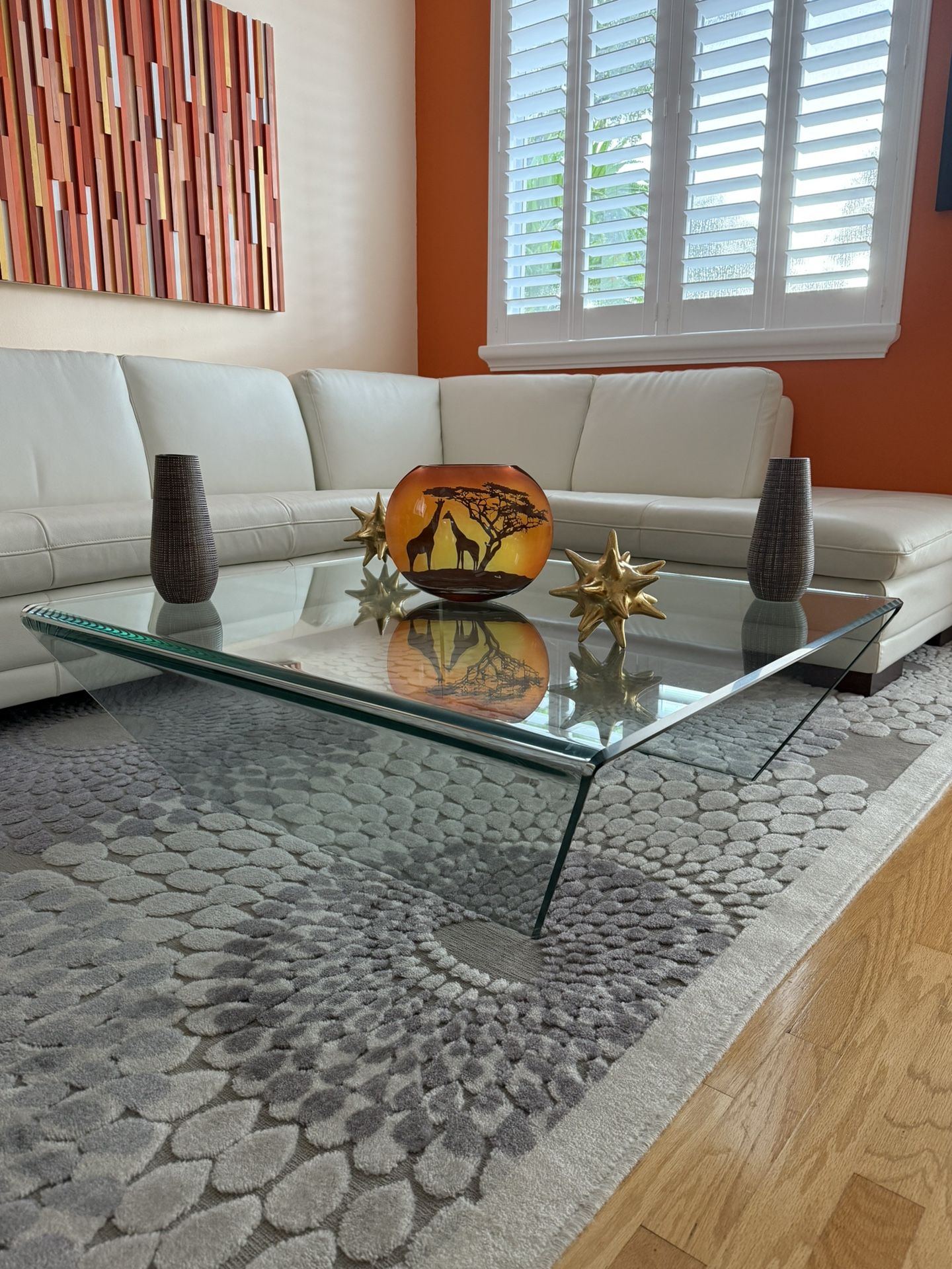 Real LEATHER L-Shaped Sofa