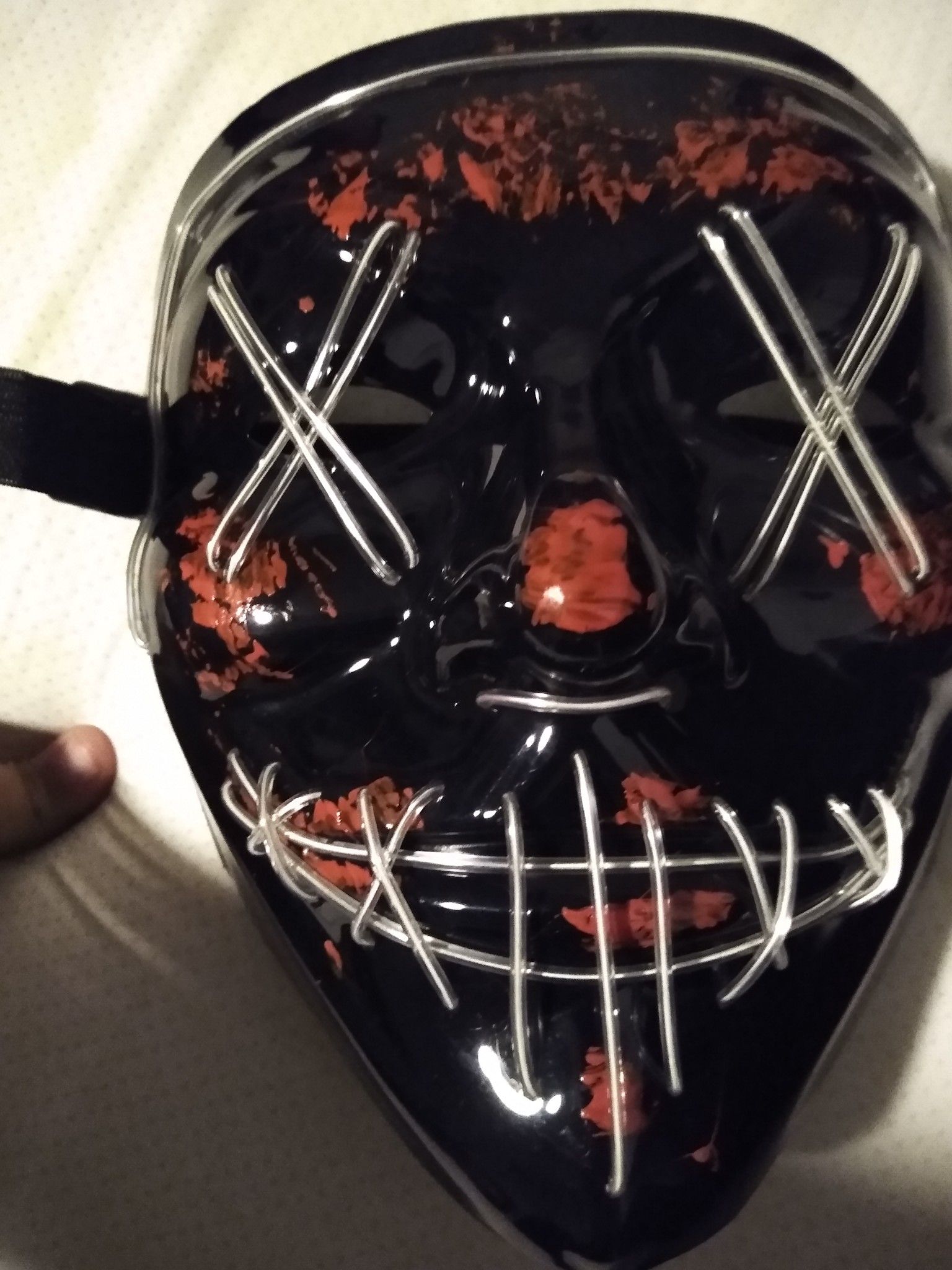 Cyan black purge mask with blood