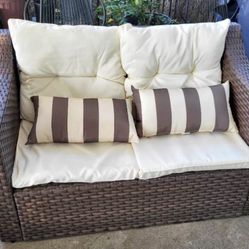 Rattan loveseat patio outdoor