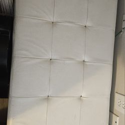 Off White Ottoman Leather