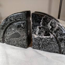 Pair of Italian Post Modern Marble Hand Carved Bookends