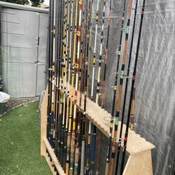 Rack Of Mostly Saltwater Rods First $500 Takes All