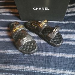 Black Leather Slides,size https://offerup.com/redirect/?o=OC04LjUuTmV3!