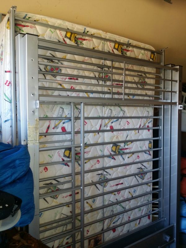 Aluminum Frame Full Size Bunk Bed With Matters On Top Aluminum Frame Full Size Bunk Bed With Matters On Top Ad S Reclining Futon The Bottom