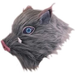 Inosuke Hashibira Mask, Demon Boar Mask Full Head, Grey