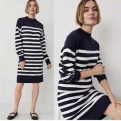 New! Ann Taylor Stripped Cozy Sweater Dress