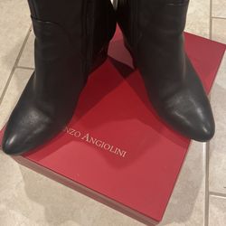 Enzo Angiolini Black Soft Silk Nappa En Crisanta Wedge Boot 7.5