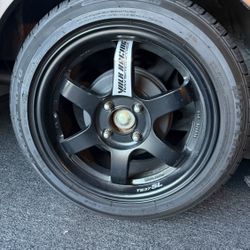 15” 4x100 TE Replicas With 95% New Tires 