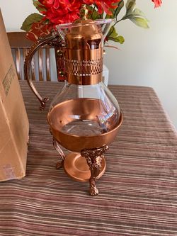 Vintage Like New Princess House  Copper Coffee Warmer Carafe. Great for your Holiday Table and Parties.