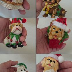 Ceramic dog ornaments Christmas decor