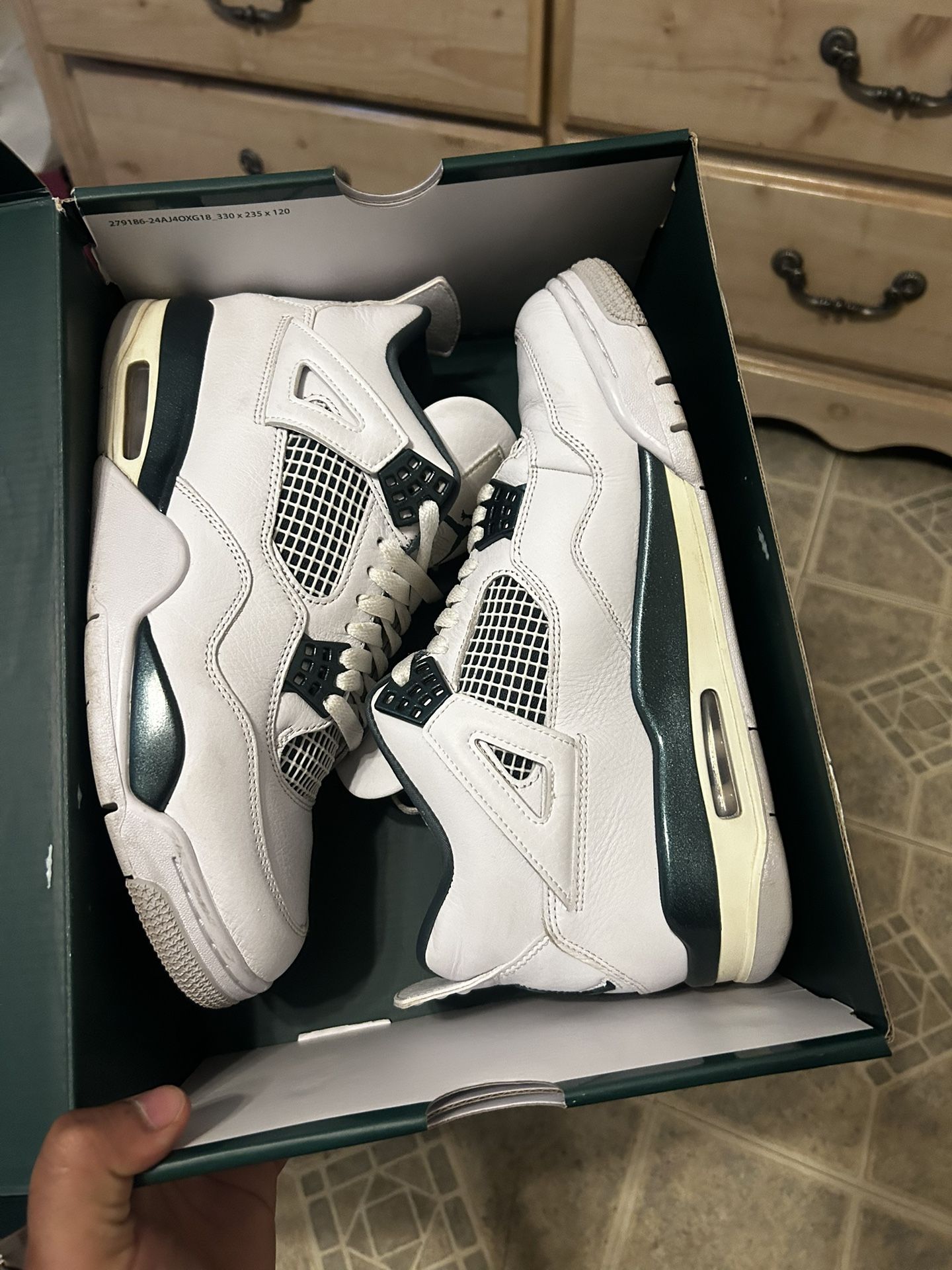 Nike Air Jordan Oxidized Green 4s Size 9