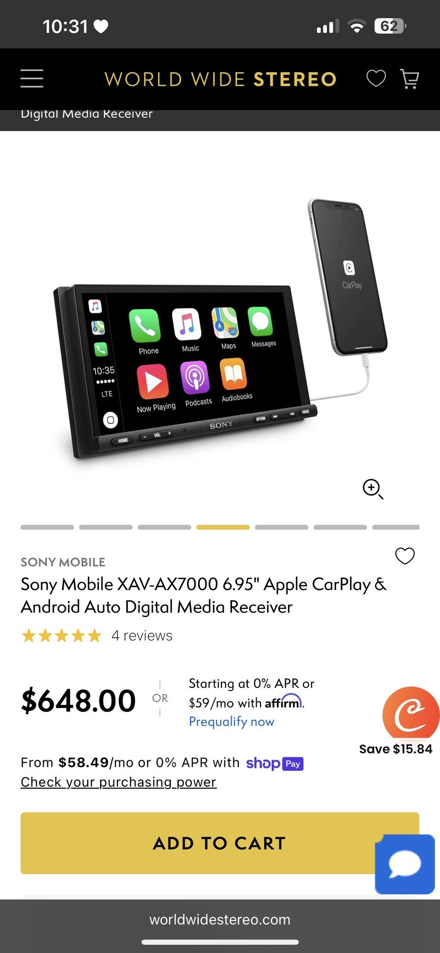 Sony Radio With Apple CarPlay