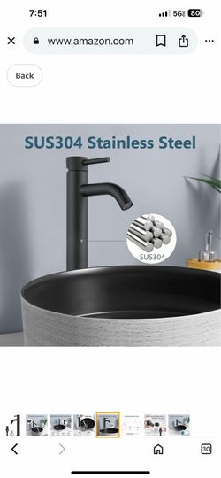 Sink Faucet Tall Bathroom Sink Faucet Single Hole Bathroom Faucet Round Body with Black And Nickel chrome  A16&28