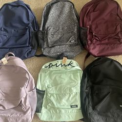 Pink Backpacks With School Supplies 