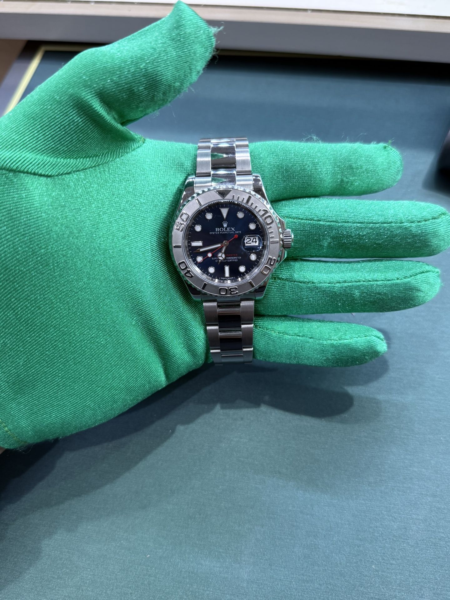 Rolex yacht master one blue dial box and card complete 2015