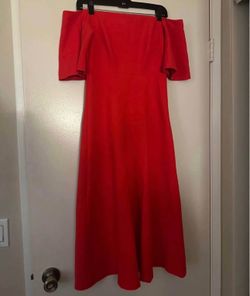 Zara Red One-Shoulder Midi Dress