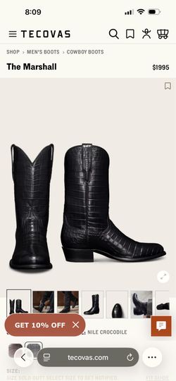 Tecovas the Marshall midnight crocodile 11 D