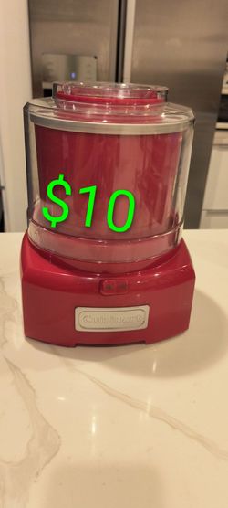 Cuisinart Ice Cream Maker Machine - Red 1.5 Quart Double Insulated Machine, Sorbet and Frozen Yogurt Maker - Selling For $10