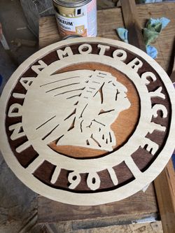 New wooden Indian motorcycle sign $30