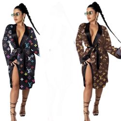 Luxury Satin Tie Bath Lounge Robe Swim Cover Up