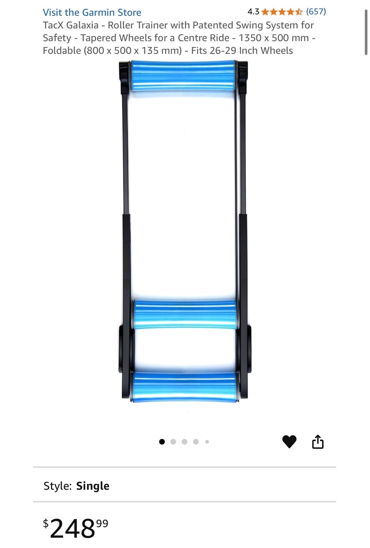 Bike Trainer Tacx Galaxia Roller Trainer With Patented Swing