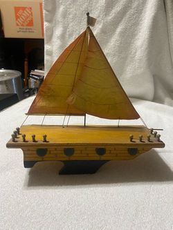 Vintage House of Lloyd 1997 Sailboat Wooden Shelf Wall Hanging