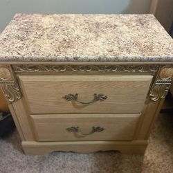 Queen Size Bed frame, Matching Dresser, Chest, and stands.