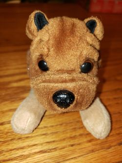 BROWN BULLDOG STUFFED ANIMAL