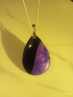 BEAUTIFUL BRAZILIAN CRYSTAL WITH STERLING SILVER NECKLACE 