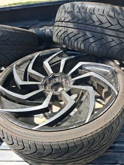24 in rims five lug universal 4rims with tires