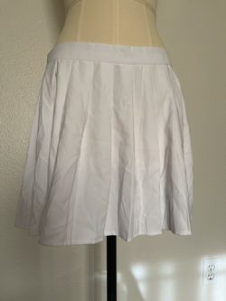 Large White Pleated Skirt