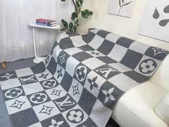 Soft faux wool throw blanket, thickened knitted shawl 180x140cm