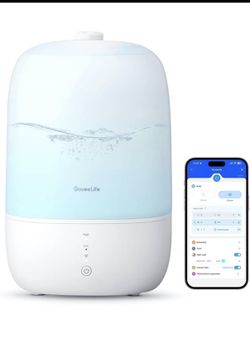 GoveeLife Smart Humidifiers for Bedroom, 3L Top Fill Cool Mist Humidifier, 24dB Quiet Runtime, Humidity Control, WiFi Air Humidifier with Night Light,