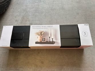 Black Floating Wall Shelves 5-Pack