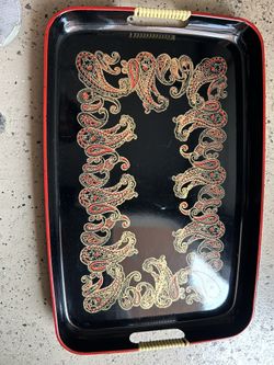 Big Vintage Wooden Tray