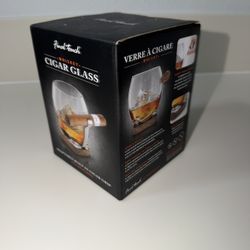 Whiskey Glass w/ Cigar Holder