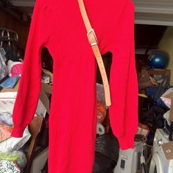 Red Sweater Dress Size Small