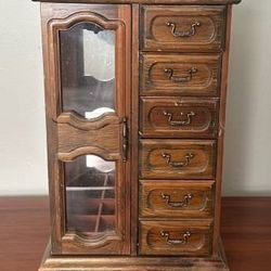 Vintage Avon Wood Jewelry Music Box Organizer