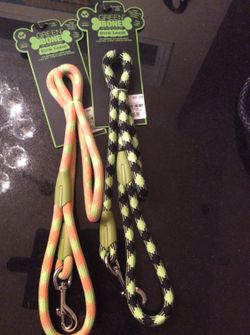 Two glow in the dark leashes