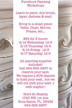 Learn To Paint Furniture Workshops