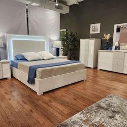 Bedroom Set , Led Lights , Dresser , Chest 